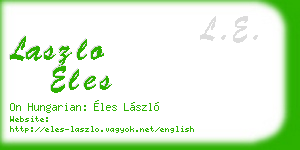 laszlo eles business card