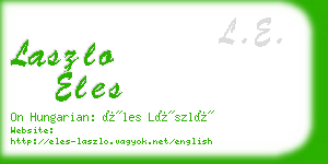 laszlo eles business card